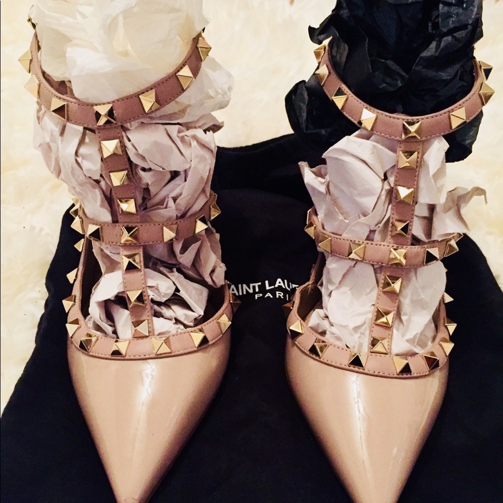 Valentino beige*taupe rockstud heels * pumps *40